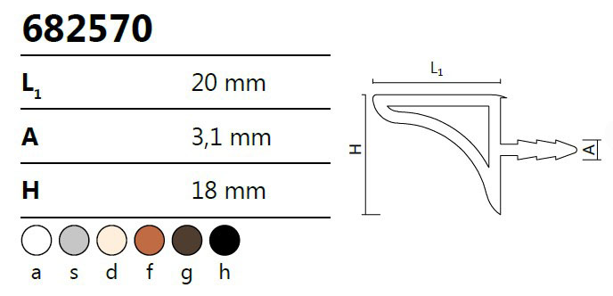 682570.D Ручка-профиль для верхних корпусов 18*20 мм (бежевый) - 2