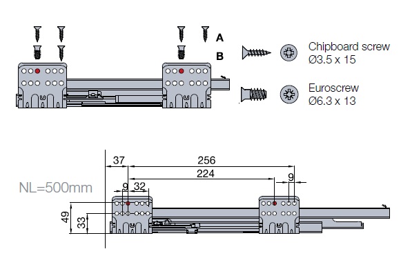 655-8E63-150-00 Выдвижной ящик Tekform Slimline Tacto DW70 500 мм, белый –  купить в Москве с доставкой