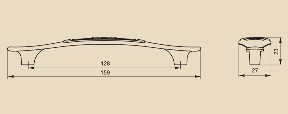 Ручка-скоба FS-129 128 олово шлифованное (ТЗ) - 1