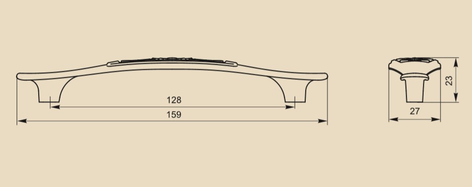 Ручка-скоба FS-129 128 серебро прованс/9003 белый матовый (ТЗ) - 1