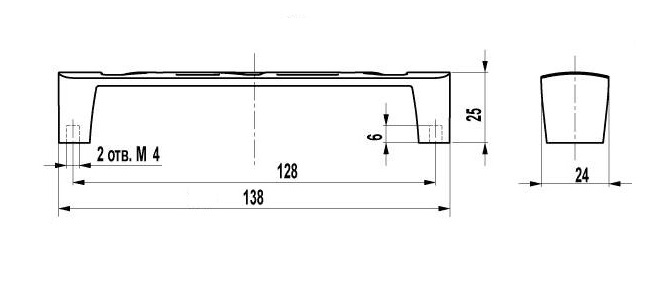 Ручка-скоба FS-116 128 бронза шлифованная - 1