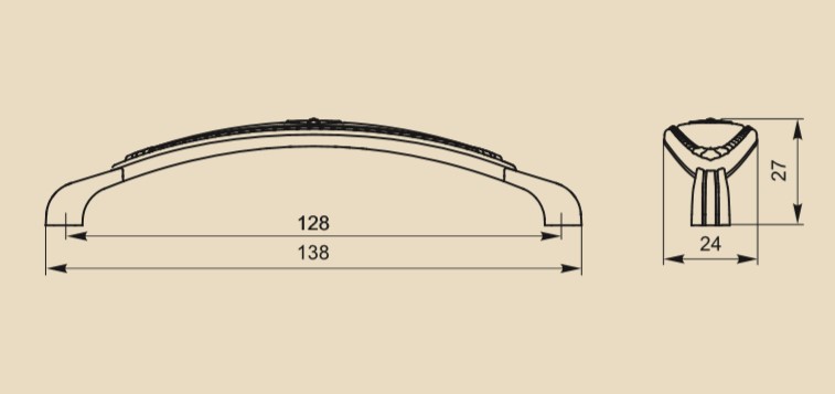 Ручка-скоба FS-138 128 олово старое/белый (ТЗ) - 1