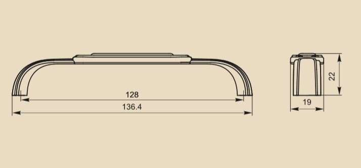 Ручка-скоба FS-139 128 олово старое/белый (ТЗ) - 1