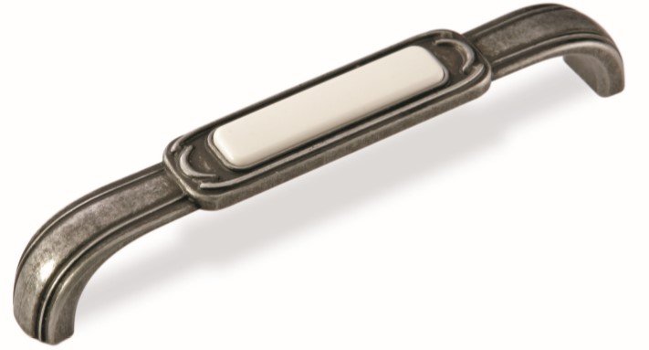 Ручка-скоба FS-139 128 олово старое/белый (ТЗ)