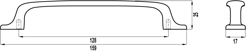 Sagittario Ручка-скоба FS 205.128  Cr глянцевый Спецупаковка Винт М4*22 - 2 шт., Винт М4*28 - 2 шт. ТЗСУ (Хофф) - 1