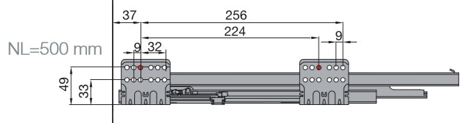 655-8E50-185-00 Выдвижной ящик Tekform slimline DW70 500 мм, цвет антрацит - 3