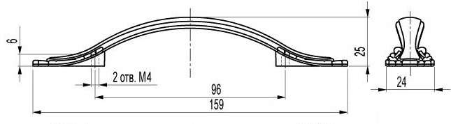 Ручка скоба для мебели Sagittario FS-141 096, 96 мм, золото (ТЗ). - 1