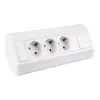 CORNERBOX-BI-3DE Удлинитель CORNER BOX 3xSchuco(розетка), белый, провод 1,8м