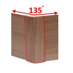 Угол для цоколя ПВХ, Орех макадамия (натурале) 135гр/95мм, УЦОм13595