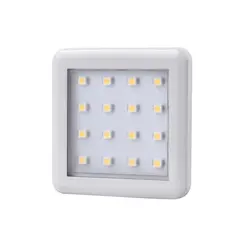 SQUARE2-BI-60K-01W Светильник LED SQUARE 2, 1,5W 12VDC 16LED 6000К, провод 2 м, белый