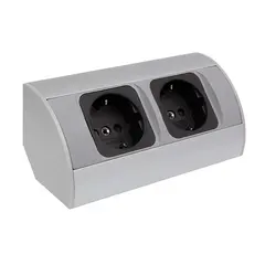 CORNER-ALU-2G-DE-1 Розетка CORNER BOX 2xSchuco(розетка)