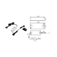 U12-024-SP-2C0-4W6 Блок питания LED STANDARD PLUS 24W 12VDC, черный провод 6 м, разветвитель 6 гнезд