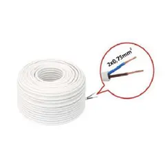 PRZ-MET-2X0,75BIA Провод 230V AC, 2x0,75mm2, бухта 100 м, белый