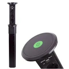 LIFTBOX-A-CZ-3DE-U-01 Удлинитель LIFT BOX автоматический 3xSchuco(розетка) 2xUSB, черный, провод 2 м