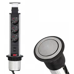 LIFTBOX-STD-3DE-U-01 Удлинитель LIFT BOX 3xSchuco(розетка) 2xUSB, серый, провод 1,8 м
