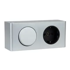 KOMBIBOX-SCHU-06 Розетка MINI BOX Schuco(розетка), 1 выключатель, алюм
