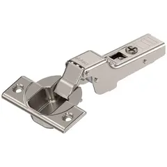 70T3650.TL Петля Clip top стандартная 110°,  полунакладная, без пружины, чашка петли: на шурупы, никель