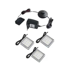 ZSQUARE-3P-AL-BC-02W Комплект светильник LED SQUARE 2 (3 шт + блок питания) 3000К, провод 2 м, алюминий