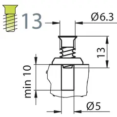 Монтажная планка петли Titus B-Type F3 мм с винтами 6,3х13 мм. Арт: 244-0G19-050-00