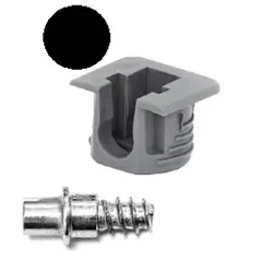 ФД15ЧШ Полкодержатель с фиксацией и штоком, флиппер, черный