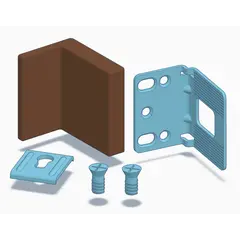 Навес 345, компл. 1шт навес, 1шт планка, 1 шт заглушка, 2шт винт, сталь и пластик, коричневый арт.345-448000-K1-831