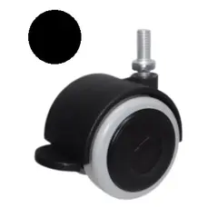 Опора колесная ОК 1 черная со штырем М8 с Торм м/х (ОКП51М/Х/Т)