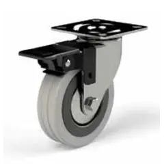 Опора колесная с тормозом D75 мм с пластиной 65*65 мм арт.1866.0720.40