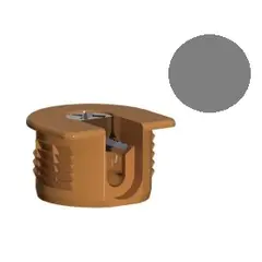 Стяжка полкодержатель, Д20, для плиты 18мм, уст. сверху, серебро арт.172-6387-861-44202-7042