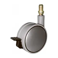 Опора колесная ОК 80 мм пластик. со штырем М10, с торм.м/х (ОКП81М.Х/Т)