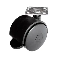 Опора колесная ОК 1 черная площадка с тормозом