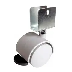 Опора колесная ОК 1 белая с U-образной пятой с торм. м/х арт.ОКП50-ПТ-МХ