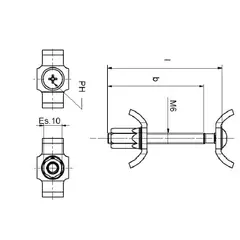 Соединитель столешницы М6 х 65 мм арт.665G006065
