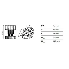 Ножка-опора регулируемая 90 мм Kum-Plast арт.424100