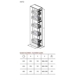 Колонна поворотная, 5 корзин, шкаф 300мм арт.265i.300