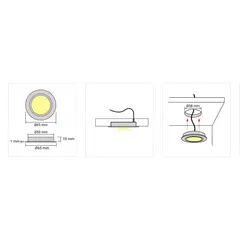 Комплект светодиодной подсветки (врезной круглый светильник без кольца) Арт.1793