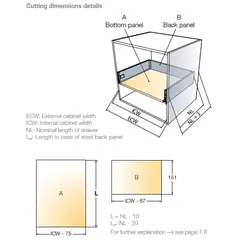 Выдвижной ящик Tekform Slimline+ DW145 400 мм, Screw-in, антрацит арт.656-8370-185-00