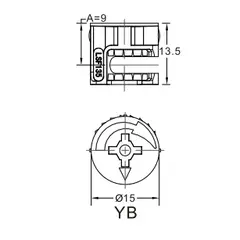 Эксцентрик, для плиты 18мм, Д15мм, серия 153, цинк арт.153-9692-135-PC