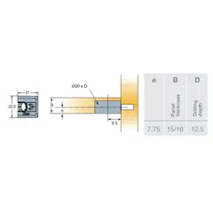 Эксцентрик SYSTEM 6 Drop-on 16 мм, установка сверху, темно-серый арт.006975-383-001