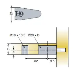 Эксцентрик мебельный CAMFIX32 EXP S6-19MM Drop-on белый арт.006441-877-001