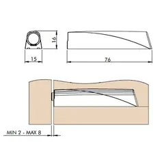 Корпус с планкой для толкателя Cubo, для шурупов по дереву, белый арт.962.CS00.01.00