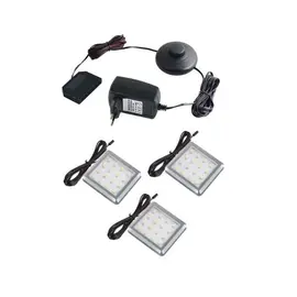 ZSQUARE-3P-AL-NU-02W Комплект светильник LED SQUARE 2 (3 шт + блок питания) 4000К, провод 2 м, алюминий