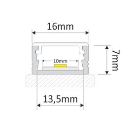 PROF-LINEXL-TR-1M-W Профиль для LED ленты PROFIL LINE XL 1 м алюм, прозрачный рассеиватель