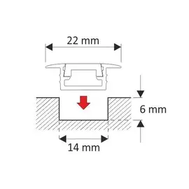 PROF-INLINEM-XL-OP-2M-C Профиль для LED ленты PROFIL INLINE MINI XL 2 м черный, молочный рассеиватель