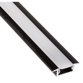 Профиль для LED ленты PROFIL INLINE MINI XL 1 м черный, прозрачный рассеиватель арт.PROF-INLINEM-XL-TR-1M-C