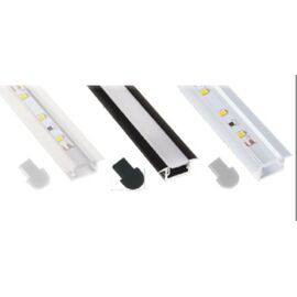 PROF-INLINEM-OP-2M-C Профиль для LED ленты INLINE MINI, 2 м, черный, молочный рассеиватель
