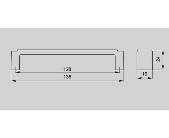 Ручка скоба для мебели Валмакс FS-040 128 St, 128 мм, сатин светлый (ТЗ). - 1