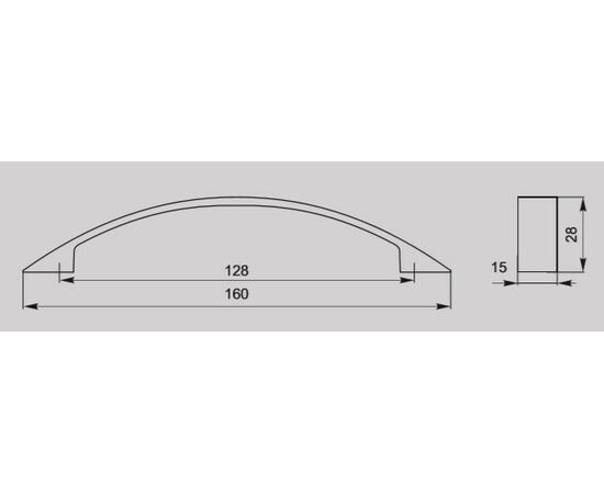 Ручка скоба для мебели Валмакс FS-051 128 Cr, 128 мм, хром матовый (ТЗ). - 1
