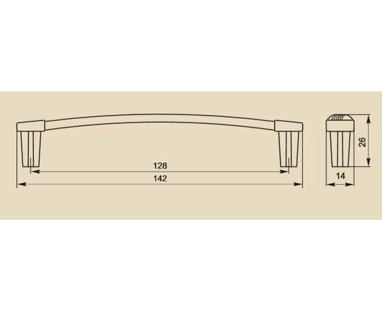Ручка скоба для мебели Sagittario FS-127 128 Cr, 128 мм, хром глянцевый (ТЗ) - 1