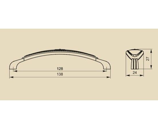 Ручка скоба для мебели Sagittario FS-138 128 Cr, 128 мм, хром глянцевый/белый (ТЗ). - 1