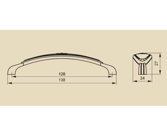 Ручка скоба для мебели Sagittario FS-138 128 Cr, 128 мм, хром матовый/белый. - 1